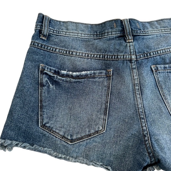 Free People 100% Cotton Button Fly Distressed Jeans Short Pants Size 27 - Picture 3 of 16